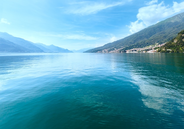 Lake Como (Italy) summer view from ship board