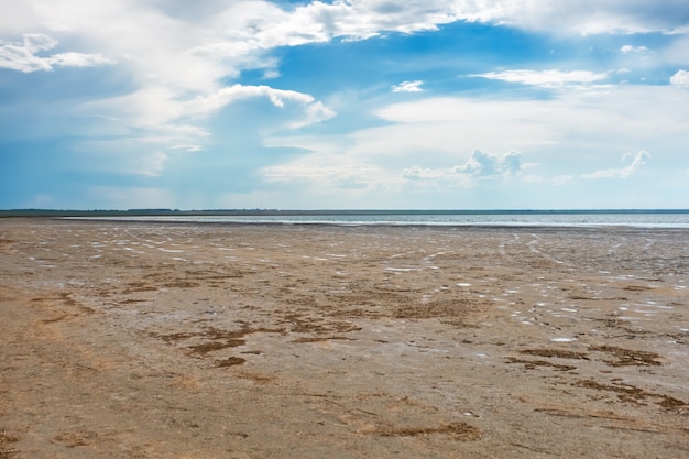 Lake Ebeity (Omsk region, Russian Federation), large salt lake with therapeutic mud.