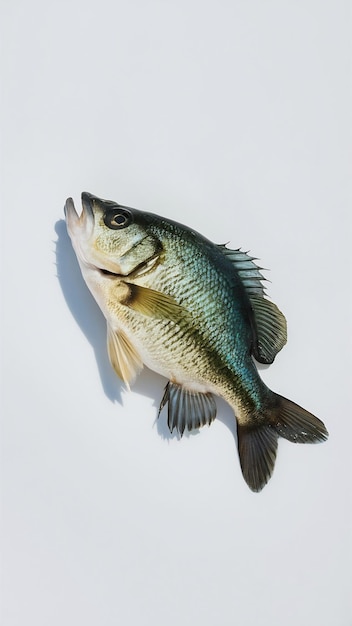 Lake fish bluegill isolated on white background