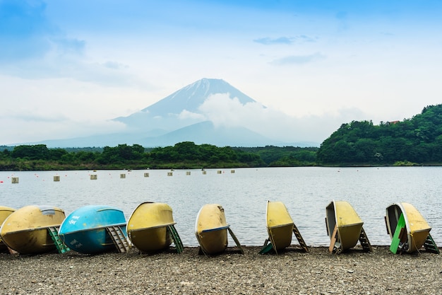 Lake Kawaguchi and Foji mountain in Japan