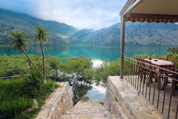 Lake Kournas in Crete island