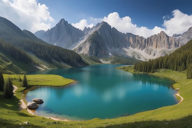 Lake in mountains