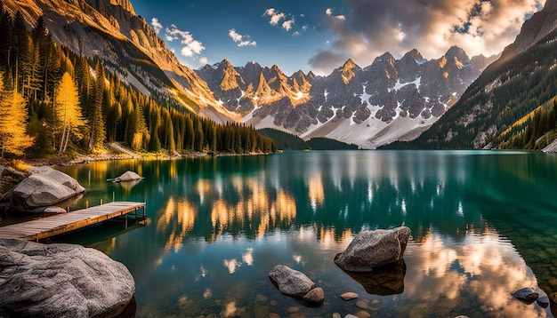 Lake in mountains