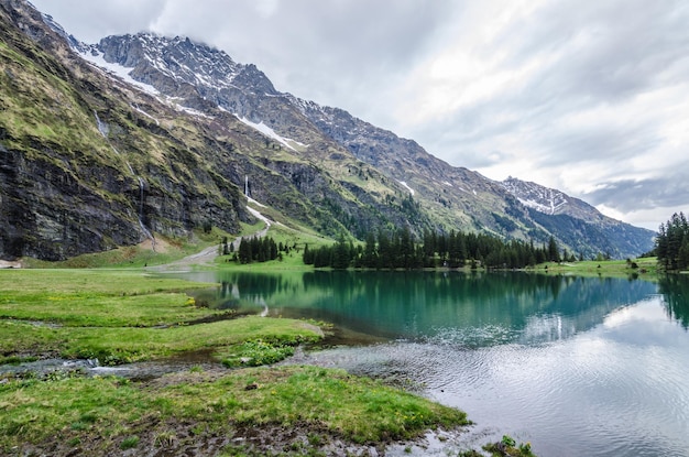 Lake and mountains