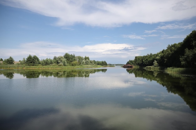 Lake in Pripyat in Chernobyl Exclusion Zone Ukraine