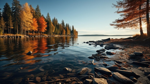 Lake view HD 8K wallpaper Stock Photographic Image