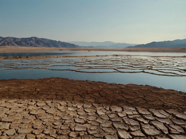 Photo a lake whose water is dry