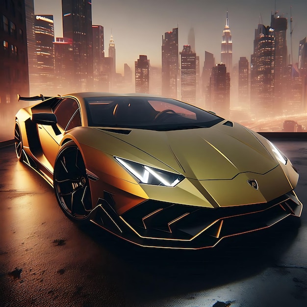 Lamborghini Aventador in the City