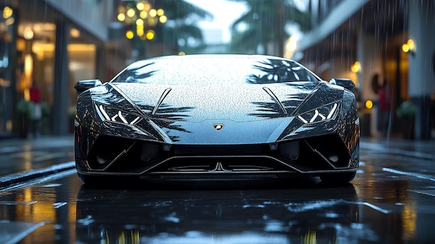 Photo lamborghini closeup highlighting luxurious automotive design