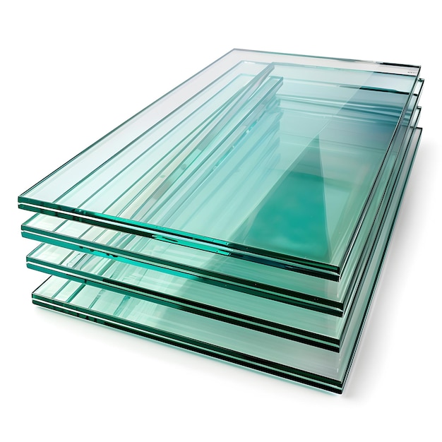 Photo laminated glass isolated white background