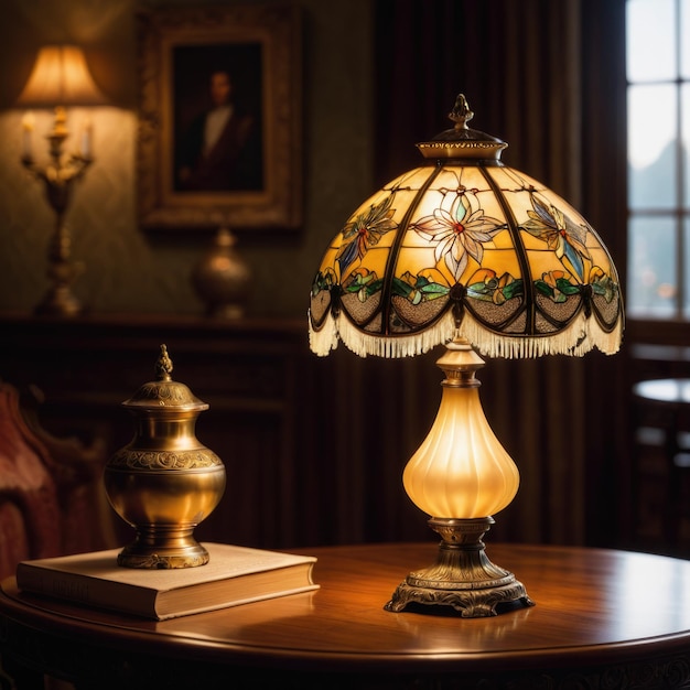 A lamp positioned elegantly on a table casting a warm and inviting glow