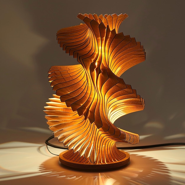 a lamp that is made by wood