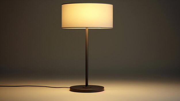 A lamp that is on a table with a lamp shade