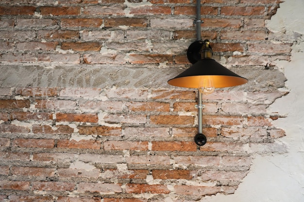 Lamp on wall background