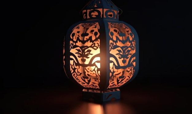 A lamp with a lion design on it