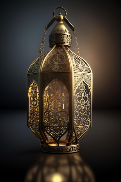 A lamp with the word ramadan on it