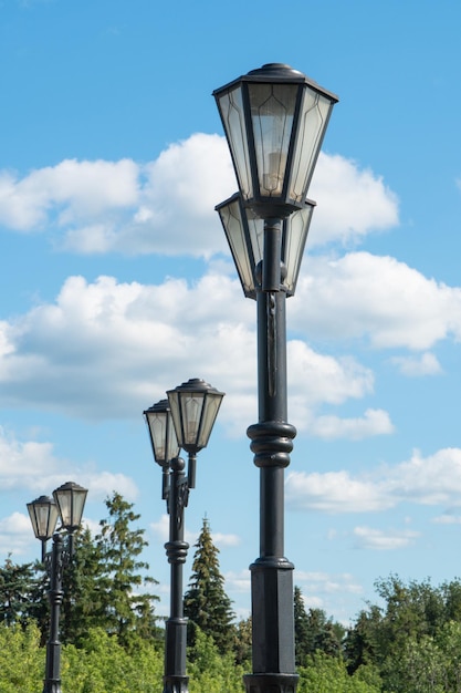 Lamppost against the sky in the Park