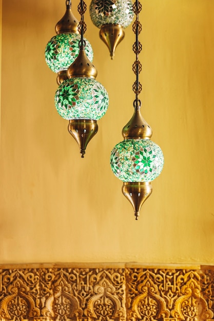 Lamps in arab restaurant