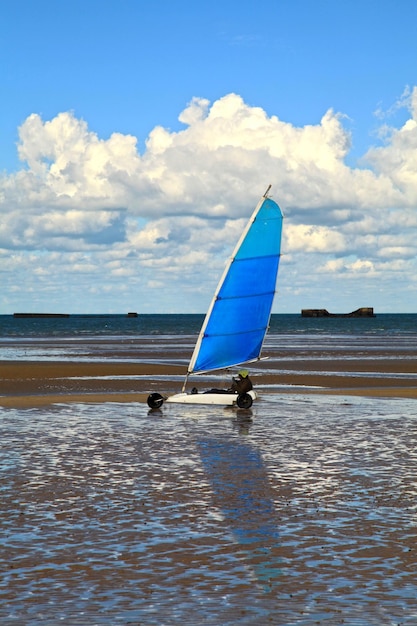 Land sailing on Gold Beach in Normandy