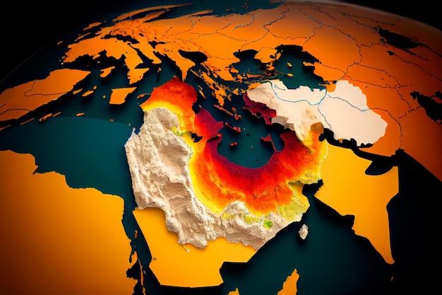 Land struck by a strong earthquake magnitude Generative AI