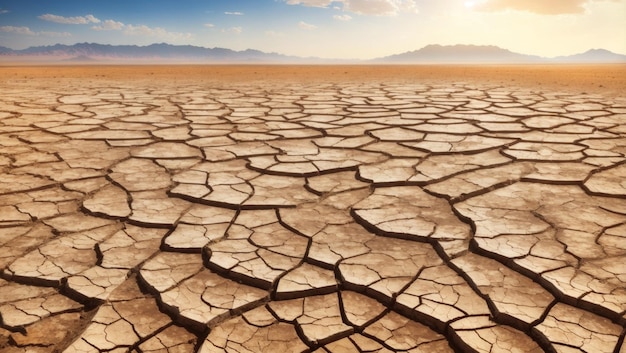 Land with dry and cracked ground DesertGlobal warming background