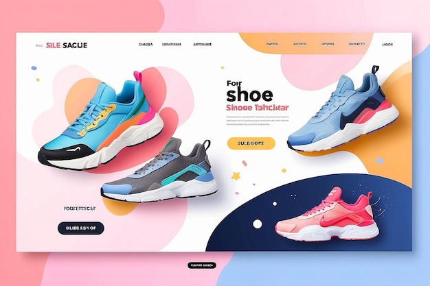 Photo landing page for shoe sale template fashion for sneaker template landing page