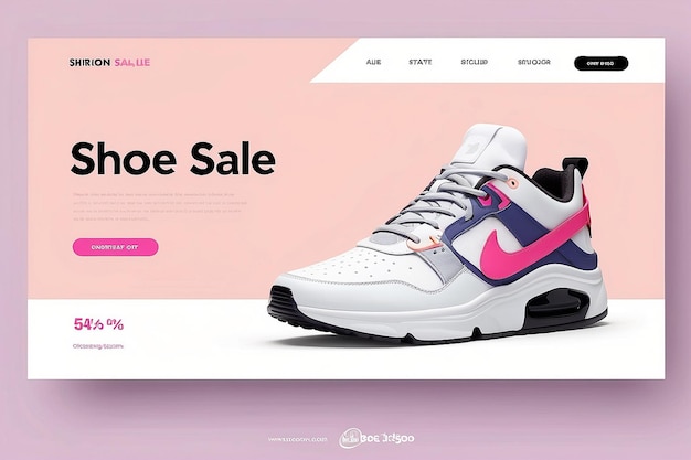 Photo landing page for shoe sale template fashion for sneaker template landing page