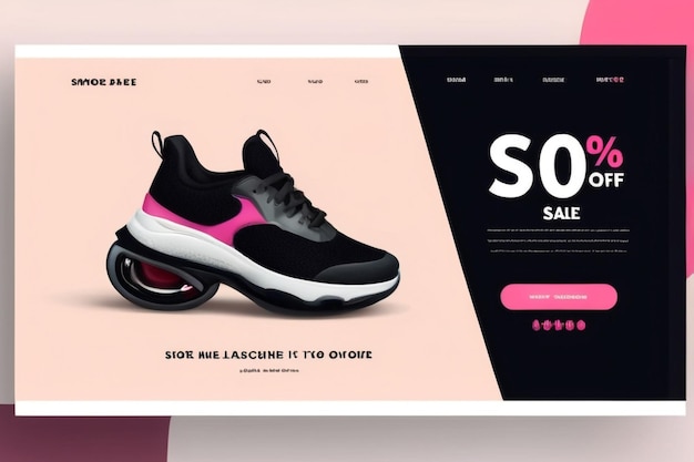 Photo landing page for shoe sale template fashion for sneaker template landing page