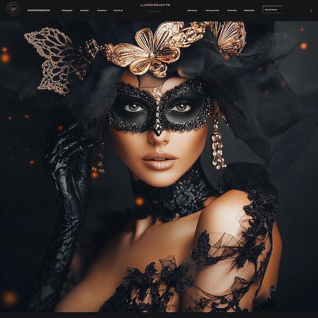 Photo landing page template layout of costume party