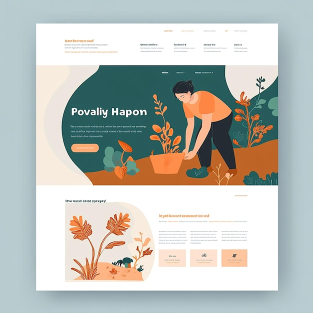 Landing page template layout of a volunteer