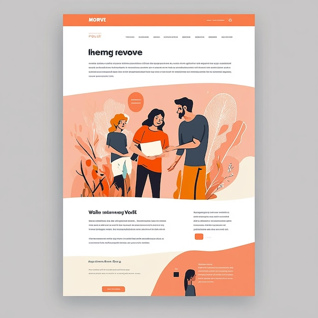 Photo landing page template layout of a volunteer