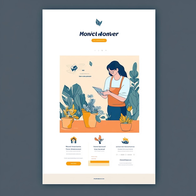 Photo landing page template layout of a volunteer