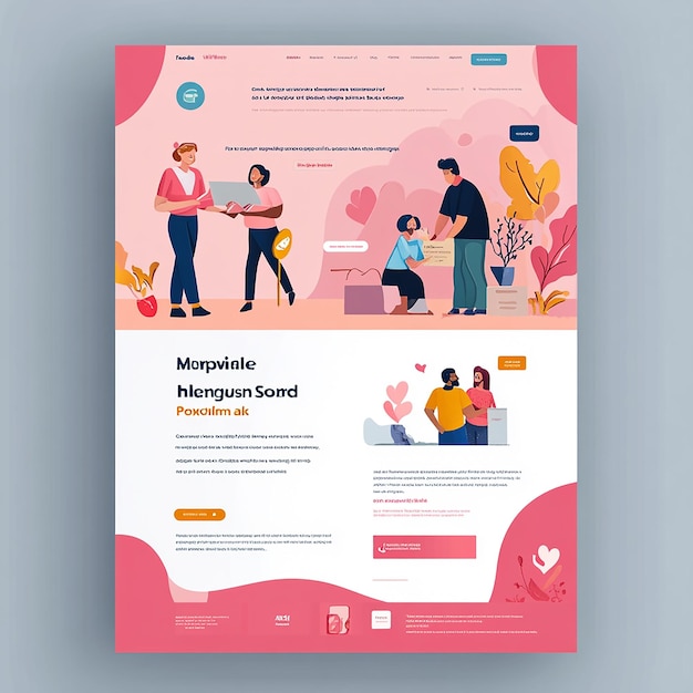 Landing page template layout of a volunteer