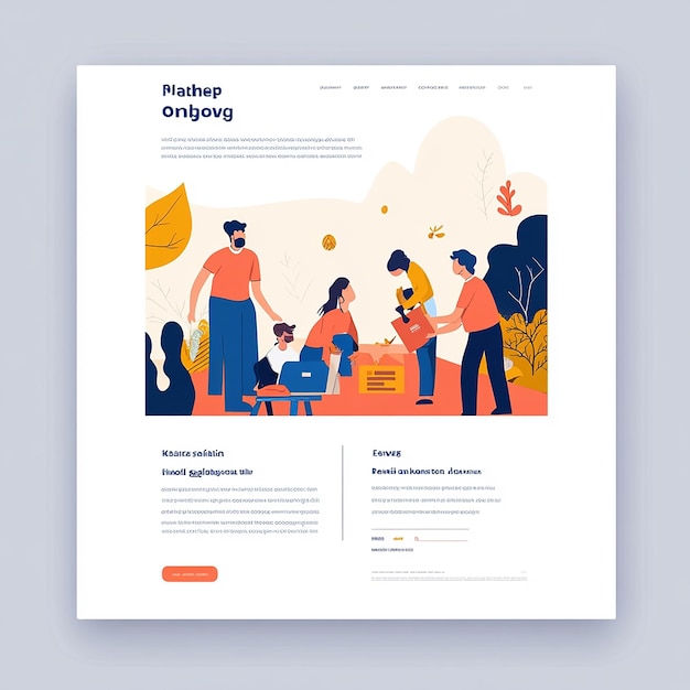 Landing page template layout of a volunteer