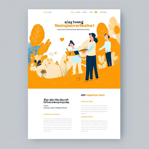 Landing page template layout of a volunteer