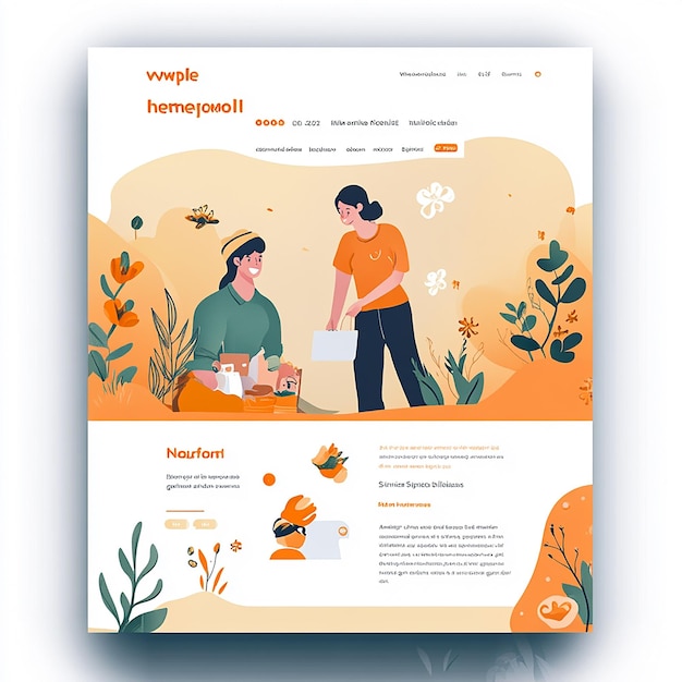 Landing page template layout of a volunteer