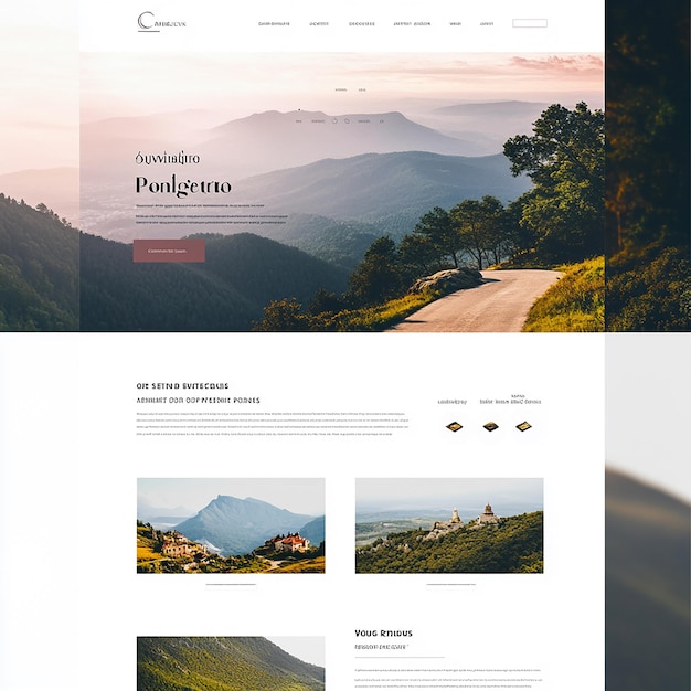 Photo landing page template for travel agency