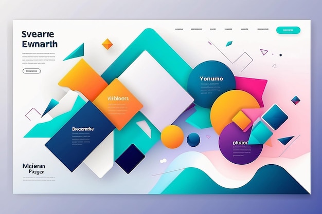 Photo landing page template for your website modern and trendy abstract background with geometric shapes