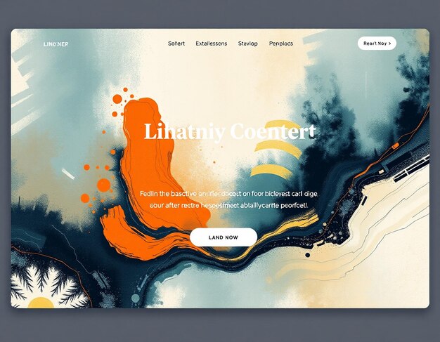 Photo landing page with abstract