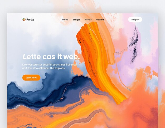 Landing page with abstract