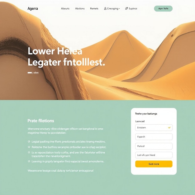 Photo landing page with abstract