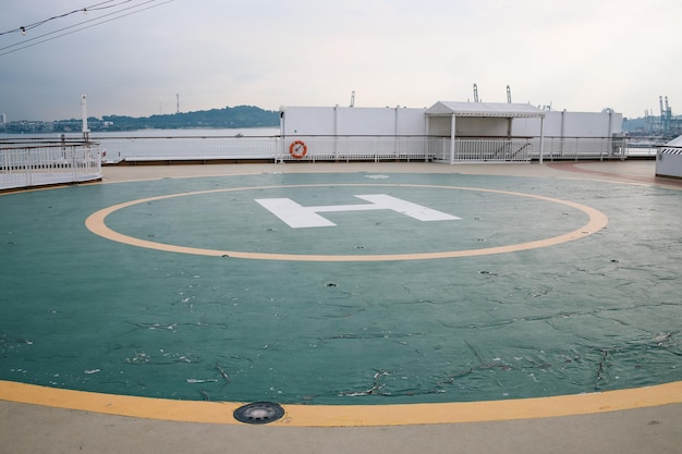 Photo landing place for helicopters on a cruise ship