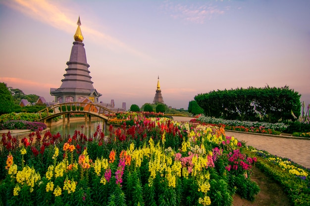 Landmark pagoda in doi Inthanon national park at Chiang mai, Thailand.