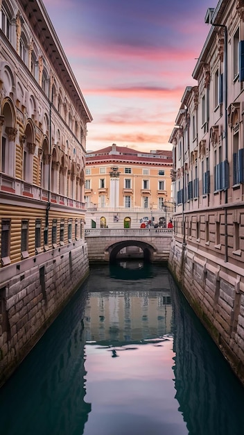 Photo landmarks and beautiful places cities of northern italy elegant trieste with charming streets a