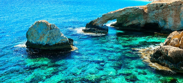 Landmarks of Cyprus - amazing sea and rock bridge near Agia Napa