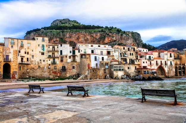 Landmarks of Italy, beautiful coastal town Cefalu in Sicily island