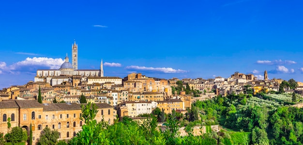 Landmarks of Italy - panorama of Siena, Tuscany