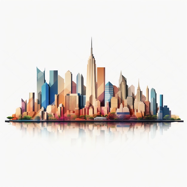 Landmarks of lower manhattan New York city Architecture and building concept Generative Ai