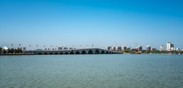 Landscape and beautiful scenery of Dongchang Lake in Liaocheng, Shandong