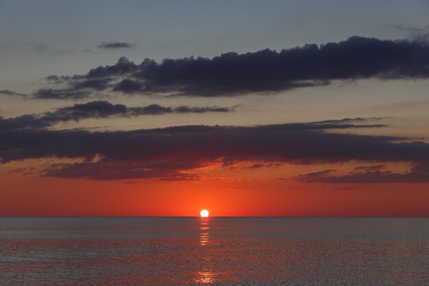 Landscape of the beautiful sea during a breathtaking sunset in Rosemary Beach Florida